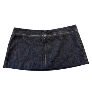 MIAOU 'EMA' DARK WASH DENIM MULTI ZIP MINI SKIRT